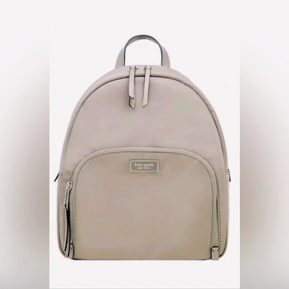 NWT Authentic Kate Spade ♠️Women\'s Gray Nylon Adjustable Strap Backpack Bag ? Kate Spade Carter Nylon Large Backpack in Cozy Grey  main image 3